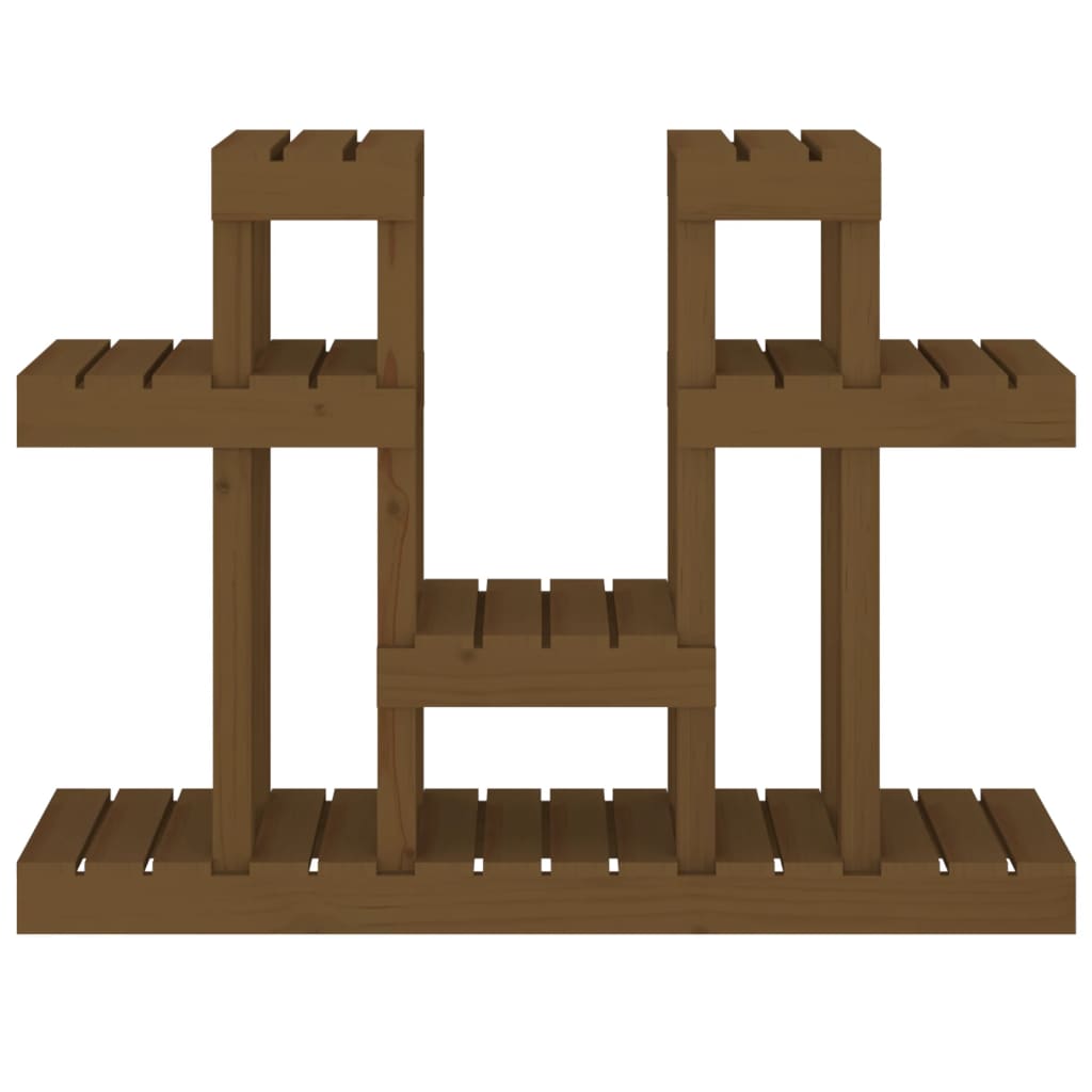 vidaXL Suport pentru plante, maro, 104,5x25x77,5 cm, lemn masiv de pin vidaXL Suport pentru plante, maro, 104,5x25x77,5 cm, lemn masiv de pin