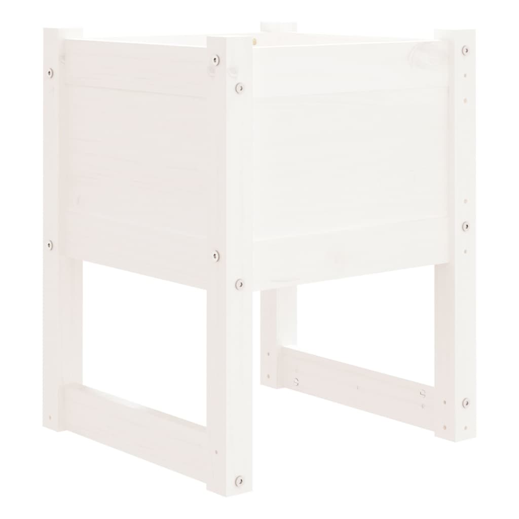 vidaXL Jardiniere, 2 buc., alb, 40x40x52,5 cm, lemn masiv de pin