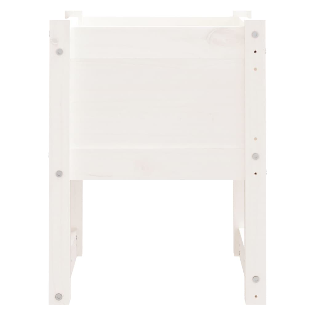 vidaXL Jardiniere, 2 buc., alb, 40x40x52,5 cm, lemn masiv de pin