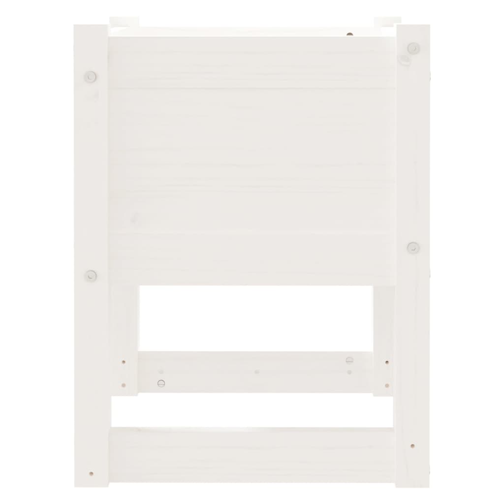 vidaXL Jardiniere, 2 buc., alb, 40x40x52,5 cm, lemn masiv de pin