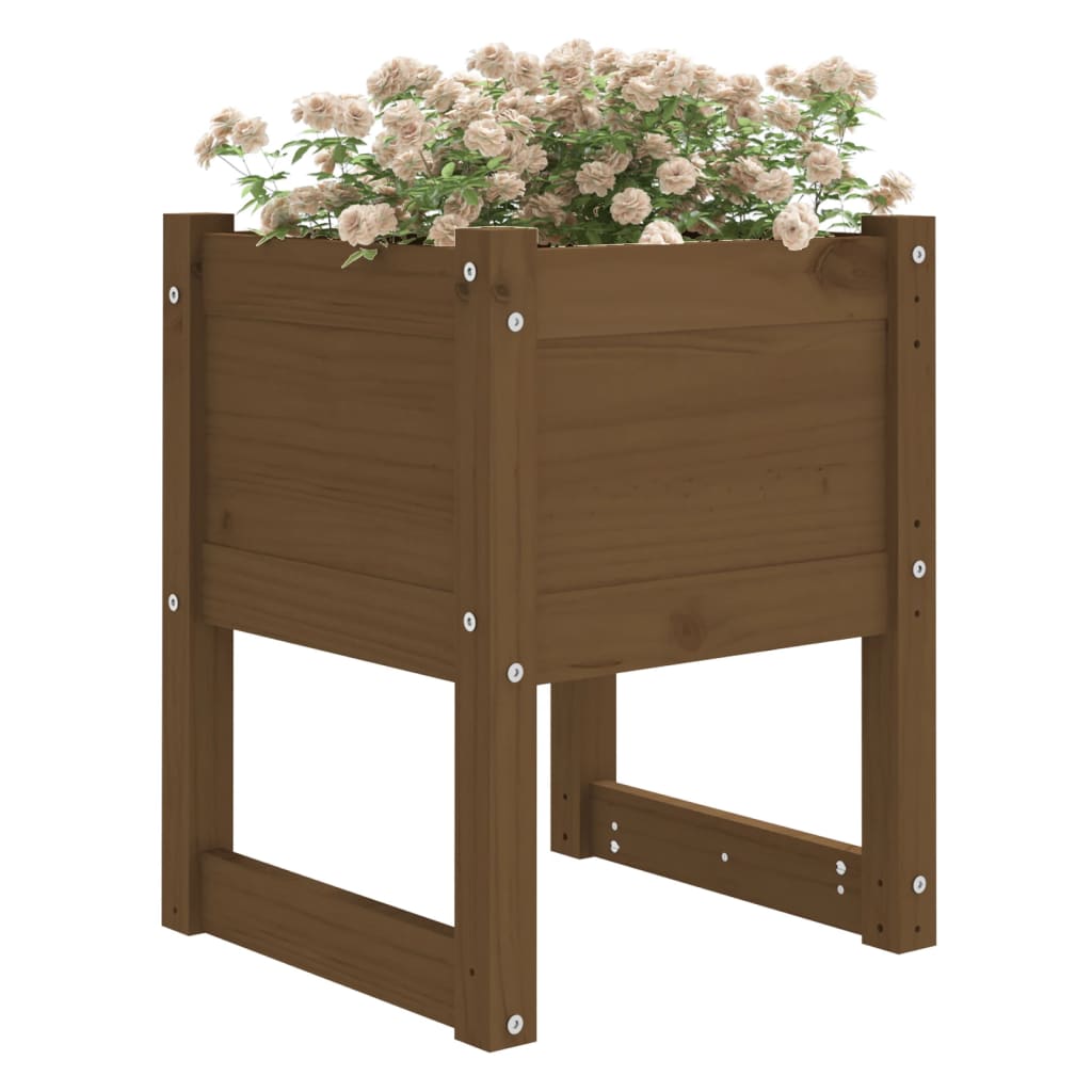 vidaXL Jardinieră, Maro miere, 40x40x52,5 cm, lemn masiv de pin