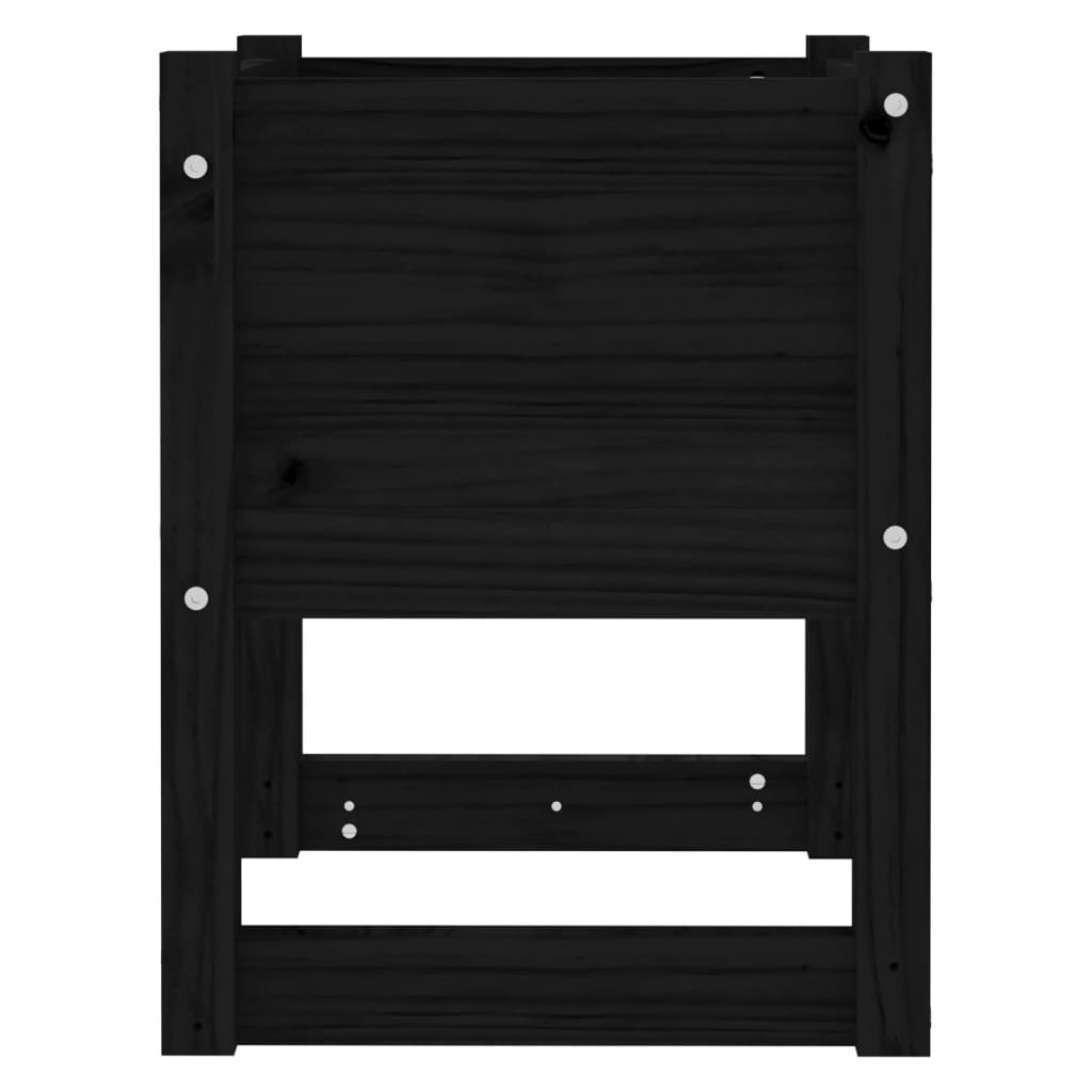 vidaXL Jardiniere, 2 buc, Negru, 40x40x52,5 cm, lemn masiv de pin