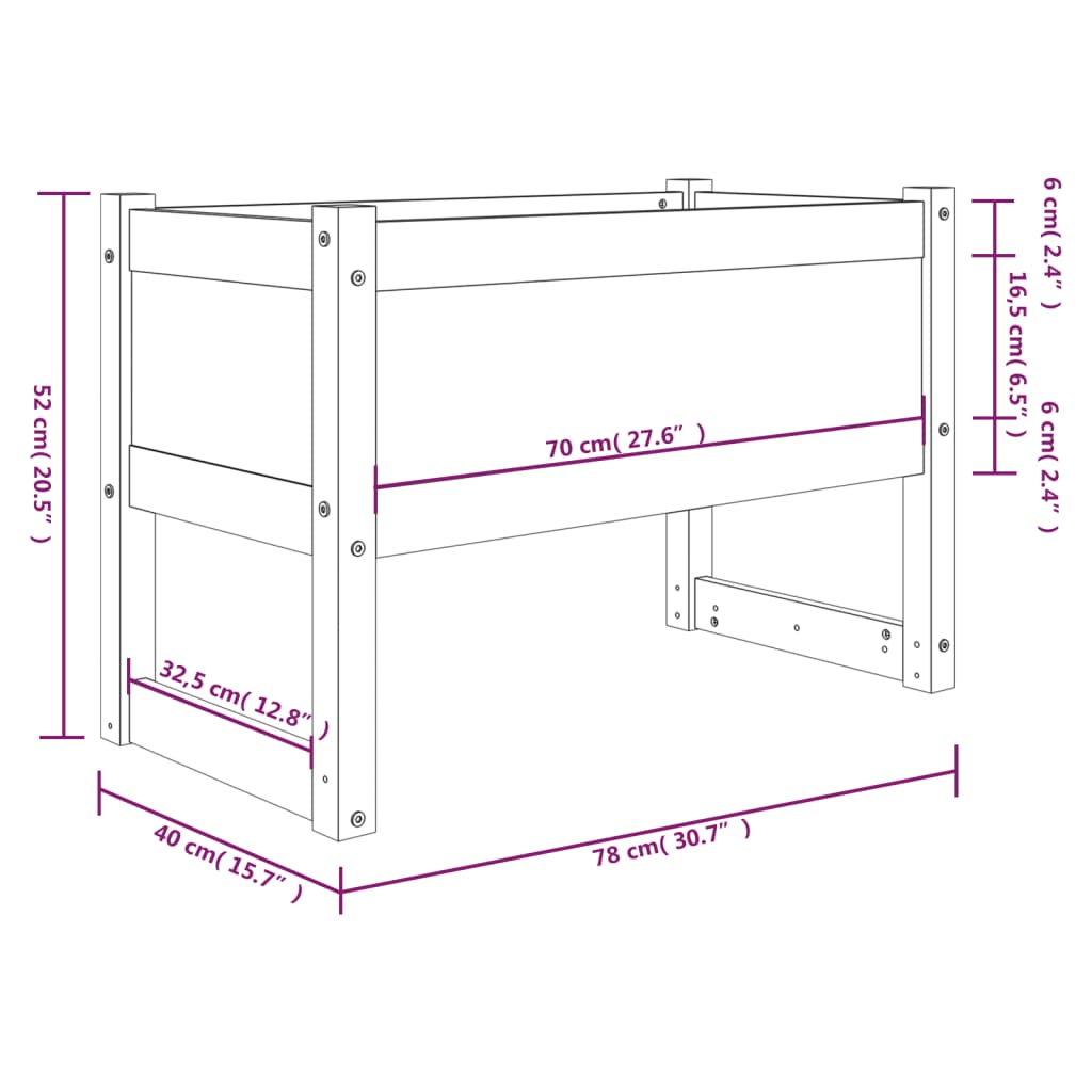 vidaXL Jardinieră, 78x40x52 cm, lemn masiv de pin vidaXL Jardinieră, 78x40x52 cm, lemn masiv de pin