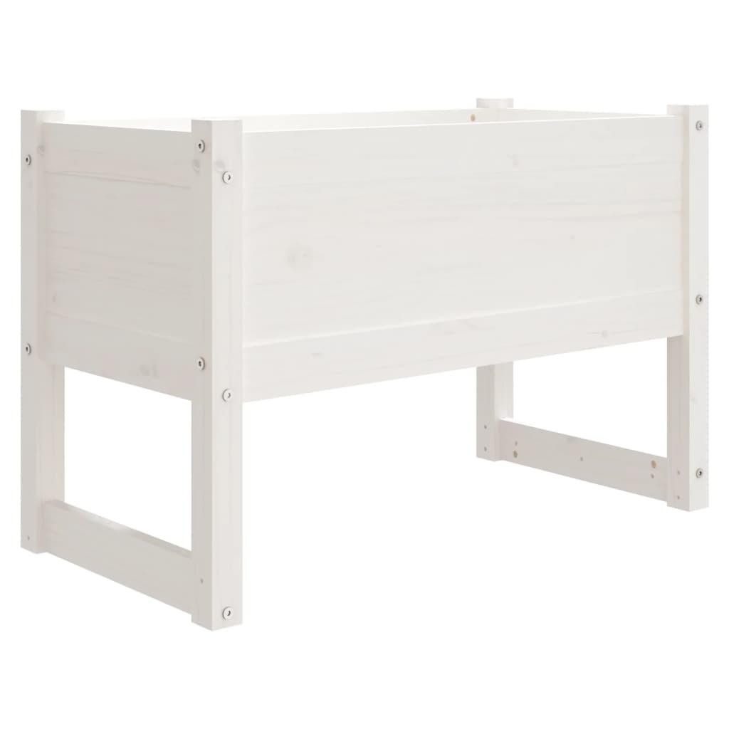 vidaXL Jardinieră, alb, 78x40x52 cm, lemn masiv de pin