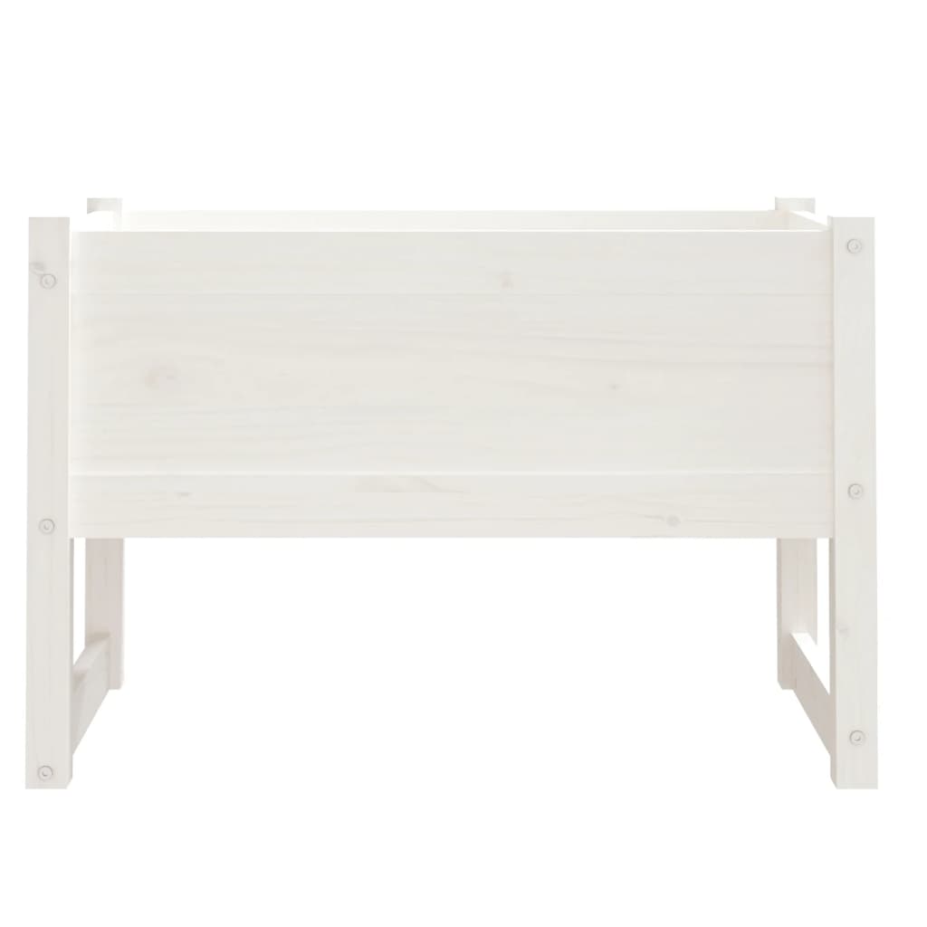 vidaXL Jardinieră, alb, 78x40x52 cm, lemn masiv de pin