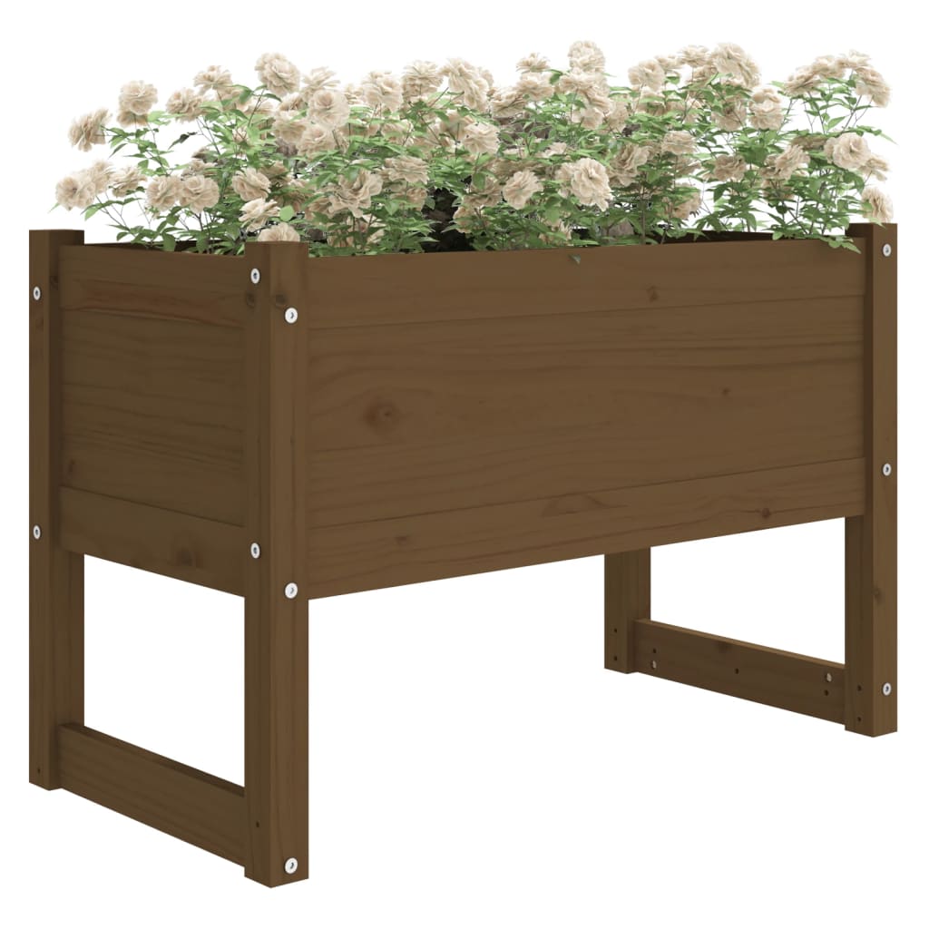 vidaXL Jardinieră, maro miere, 78x40x52 cm, lemn masiv de pin
