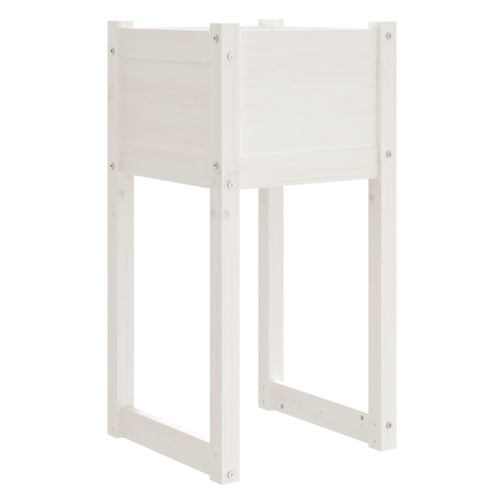 vidaXL Jardiniere, 2 buc., alb, 40x40x81 cm, lemn masiv de pin