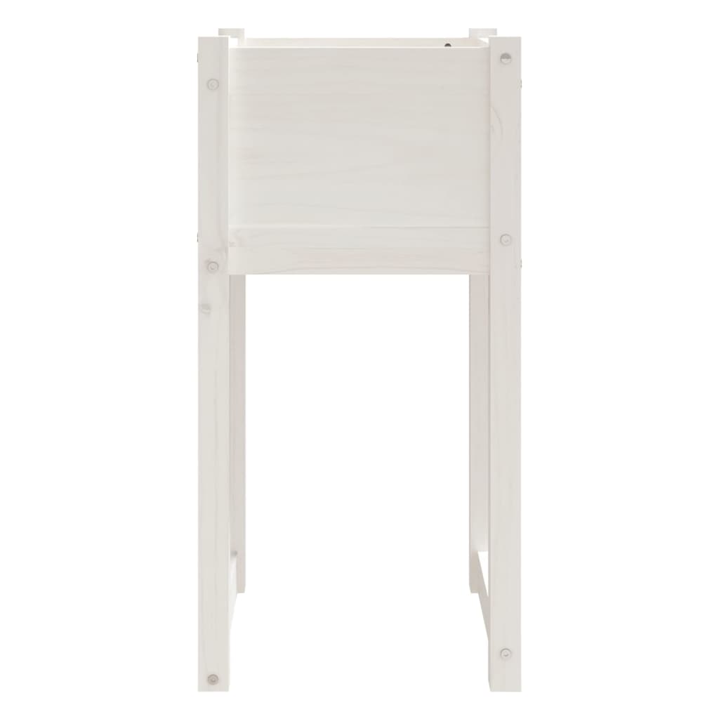 vidaXL Jardiniere, 2 buc., alb, 40x40x81 cm, lemn masiv de pin