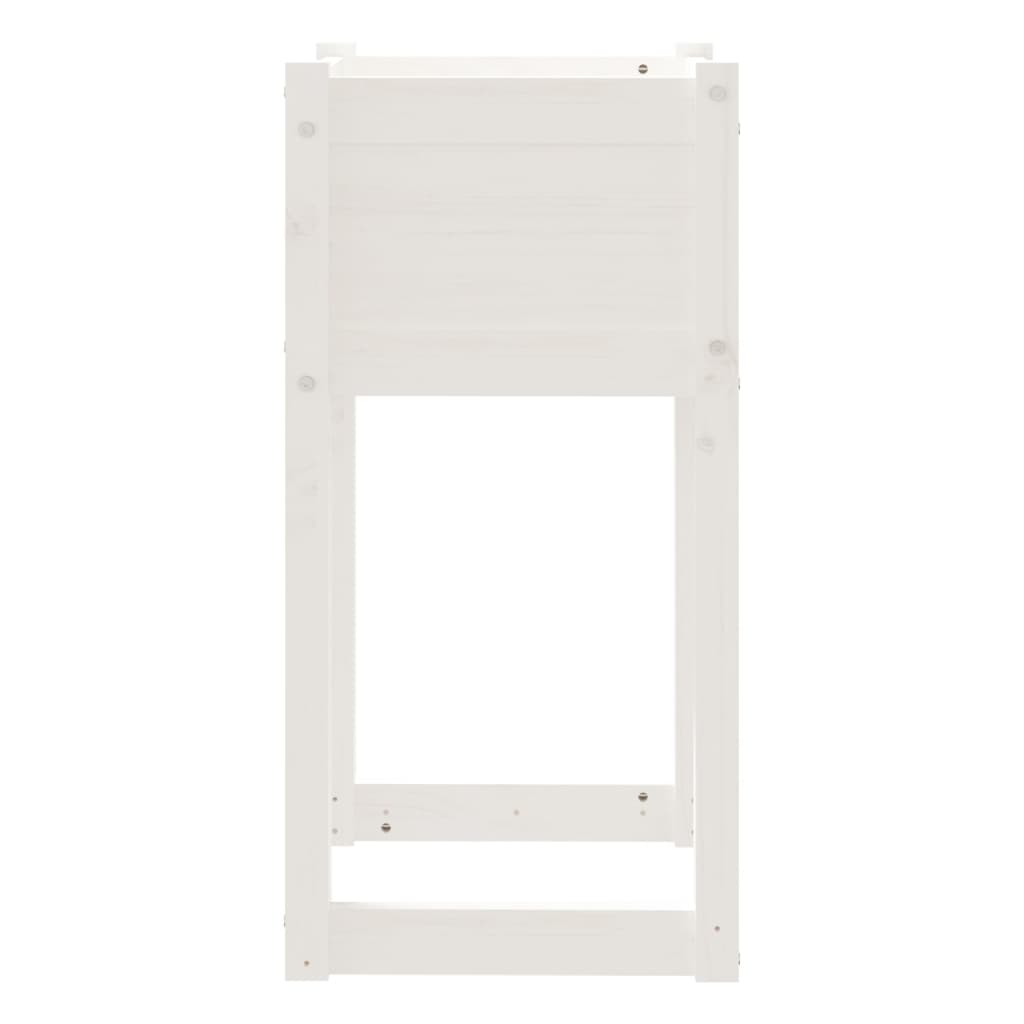 vidaXL Jardiniere, 2 buc., alb, 40x40x81 cm, lemn masiv de pin