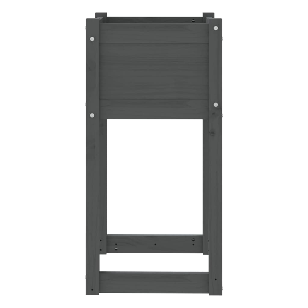 vidaXL Jardiniere, 2 buc., gri, 40x40x81 cm, lemn masiv de pin