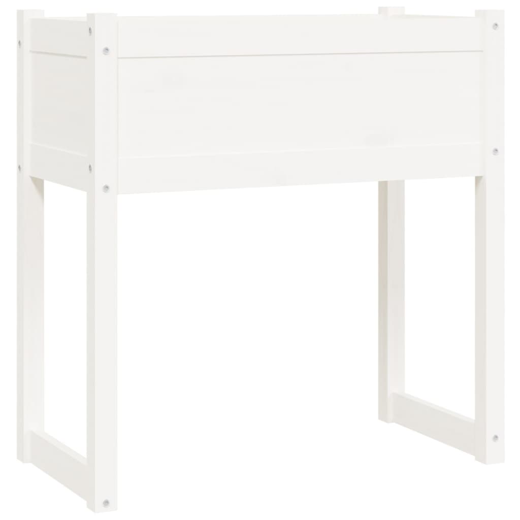 vidaXL Jardinieră, alb, 78x40x81 cm, lemn masiv de pin