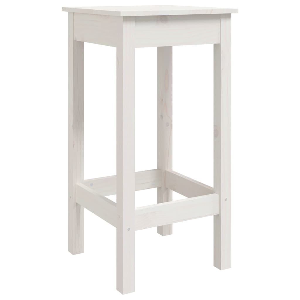 vidaXL Scaune de bar, 2 buc., alb, 40x40x78 cm, lemn masiv de pin