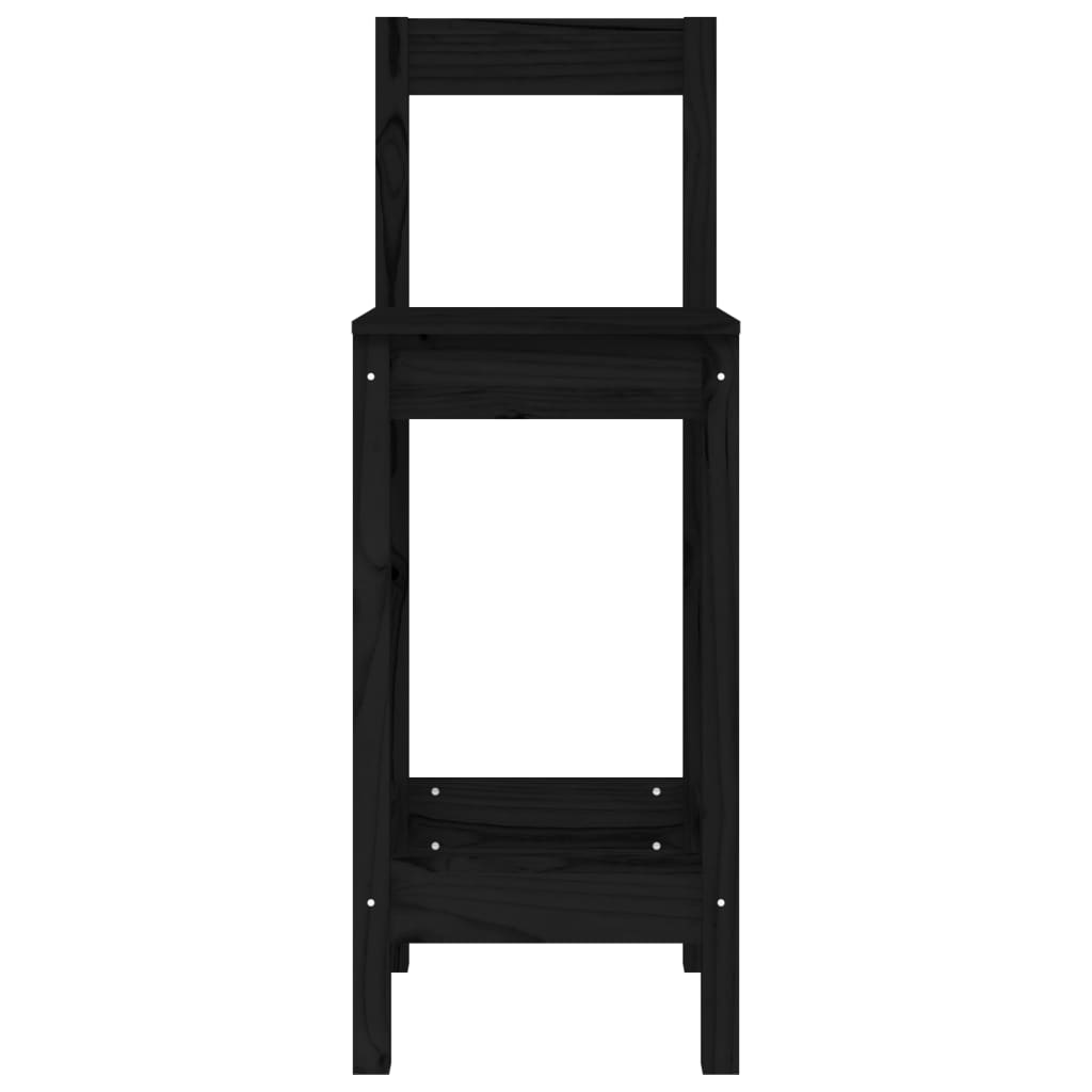 vidaXL Scaune de bar, 2 buc., negru, 40x41,5x112 cm, lemn masiv pin vidaXL Scaune de bar, 2 buc., negru, 40x41,5x112 cm, lemn masiv pin