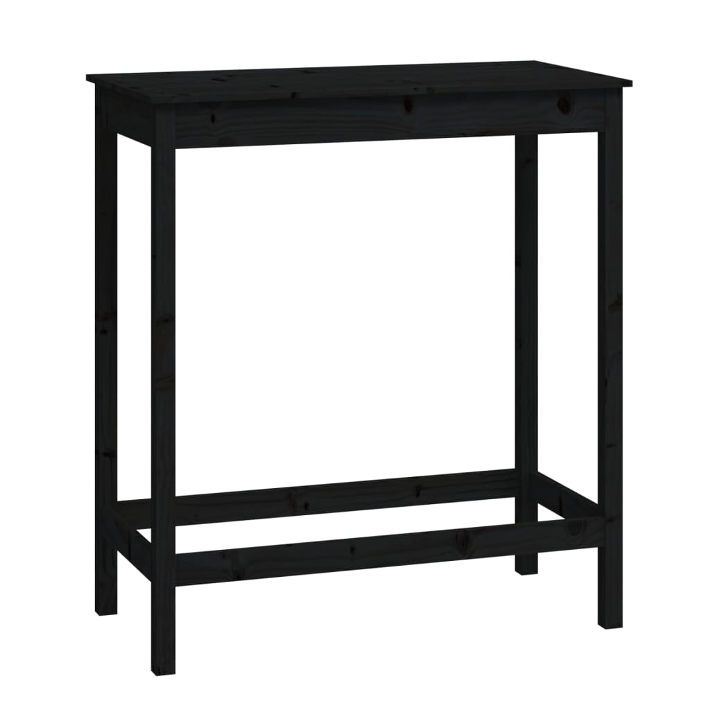 vidaXL Masă de bar, negru, 100x50x110 cm, lemn masiv de pin