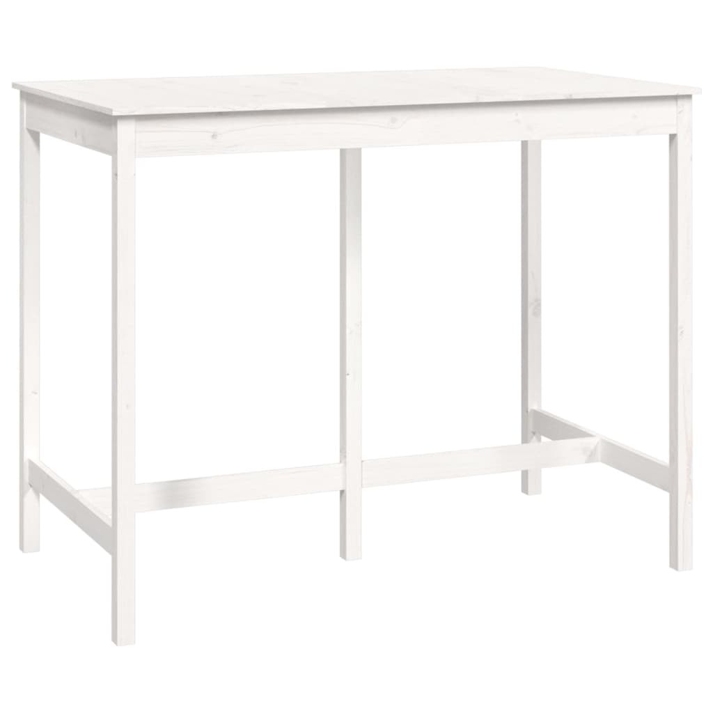vidaXL Masă de bar, alb, 140x80x110 cm, lemn masiv de pin