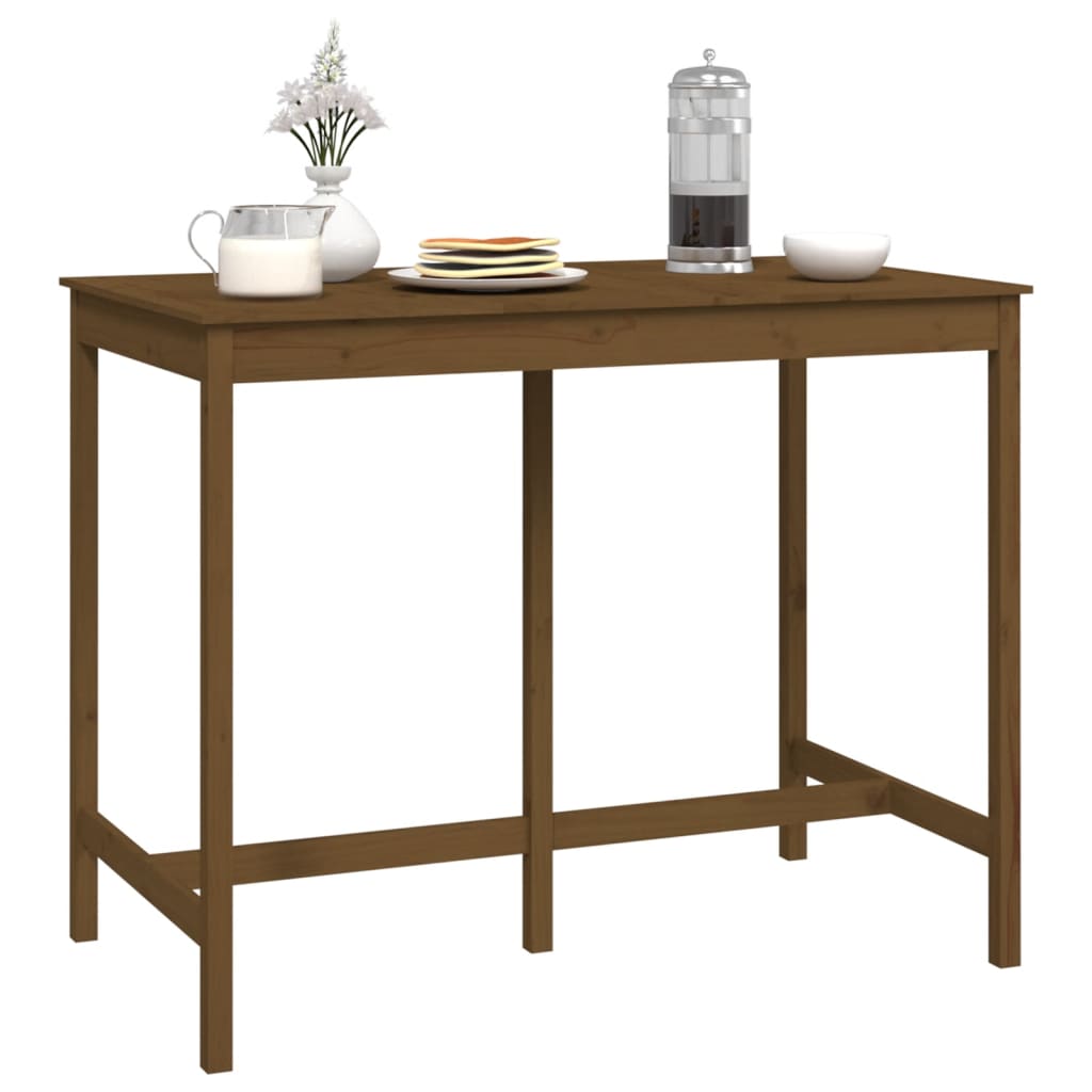 vidaXL Masă de bar, maro miere, 140x80x110 cm, lemn masiv de pin