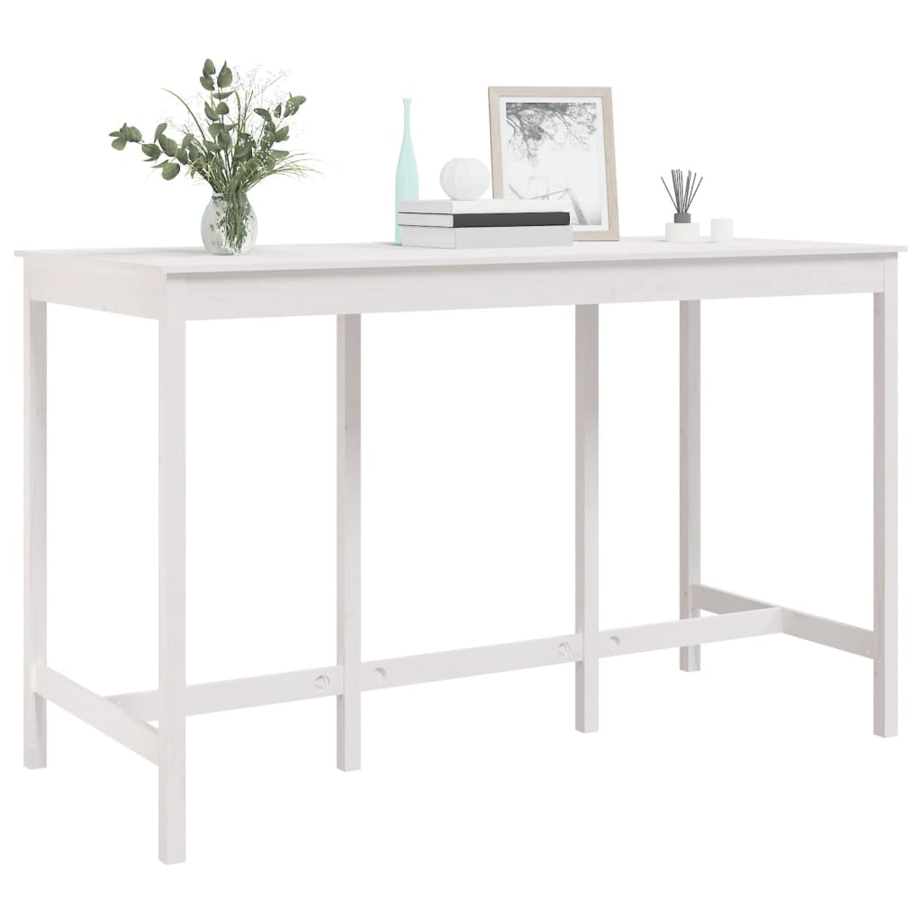 vidaXL Masă de bar, alb, 180x80x110 cm, lemn masiv de pin vidaXL Masă de bar, alb, 180x80x110 cm, lemn masiv de pin
