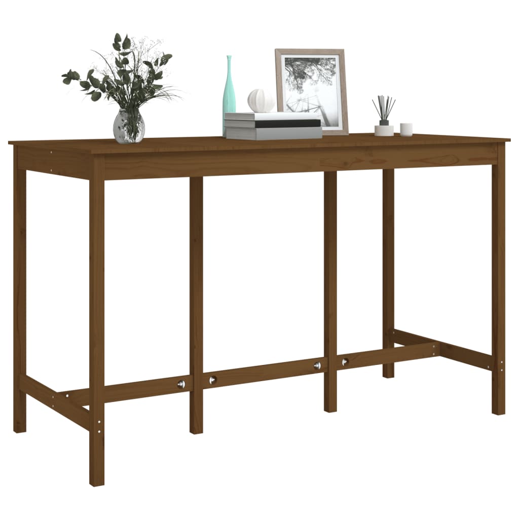 vidaXL Masă de bar, maro miere, 180x80x110 cm, lemn masiv de pin
