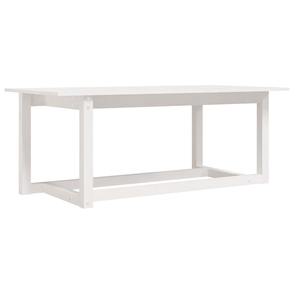 vidaXL Măsuță de cafea, alb, 110x55x45 cm, lemn masiv de pin