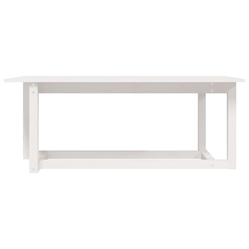 vidaXL Măsuță de cafea, alb, 110x55x45 cm, lemn masiv de pin