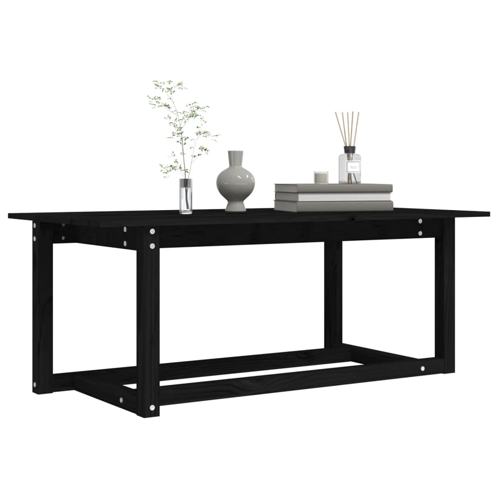 vidaXL Măsuță de cafea, negru, 110x55x45 cm, lemn masiv de pin vidaXL Măsuță de cafea, negru, 110x55x45 cm, lemn masiv de pin