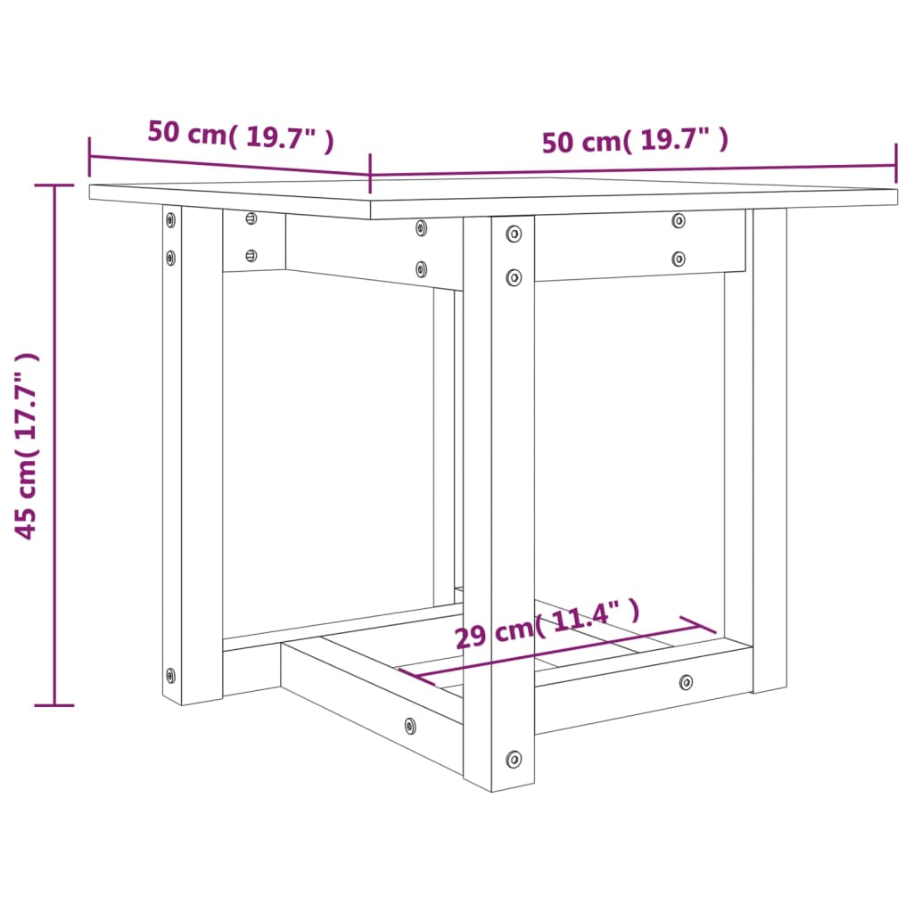 vidaXL Măsuță de cafea, gri, 50x50x45 cm, lemn masiv de pin vidaXL Măsuță de cafea, gri, 50x50x45 cm, lemn masiv de pin
