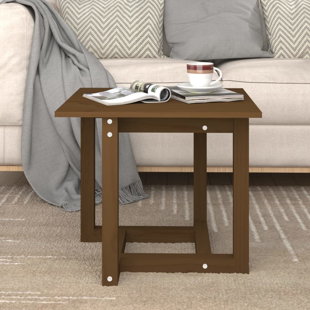vidaXL Măsuță de cafea, maro miere, 50x50x45 cm, lemn masiv de pin vidaXL Măsuță de cafea, maro miere, 50x50x45 cm, lemn masiv de pin