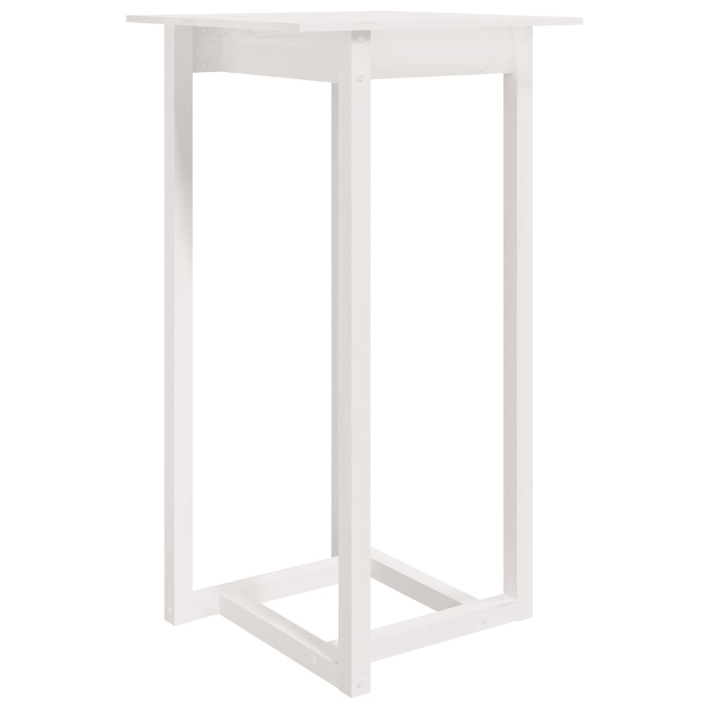 vidaXL Masă de bar, alb, 60x60x110 cm, lemn masiv de pin vidaXL Masă de bar, alb, 60x60x110 cm, lemn masiv de pin