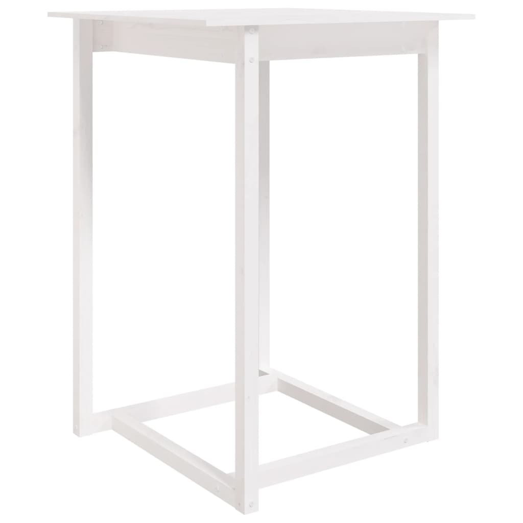 vidaXL Masă de bar, alb, 80x80x110 cm, lemn masiv de pin