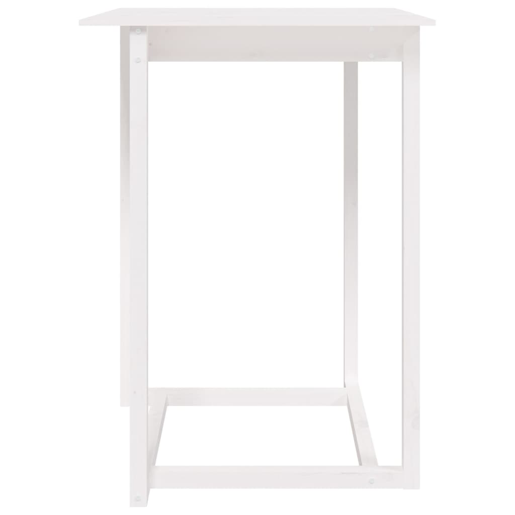 vidaXL Masă de bar, alb, 80x80x110 cm, lemn masiv de pin