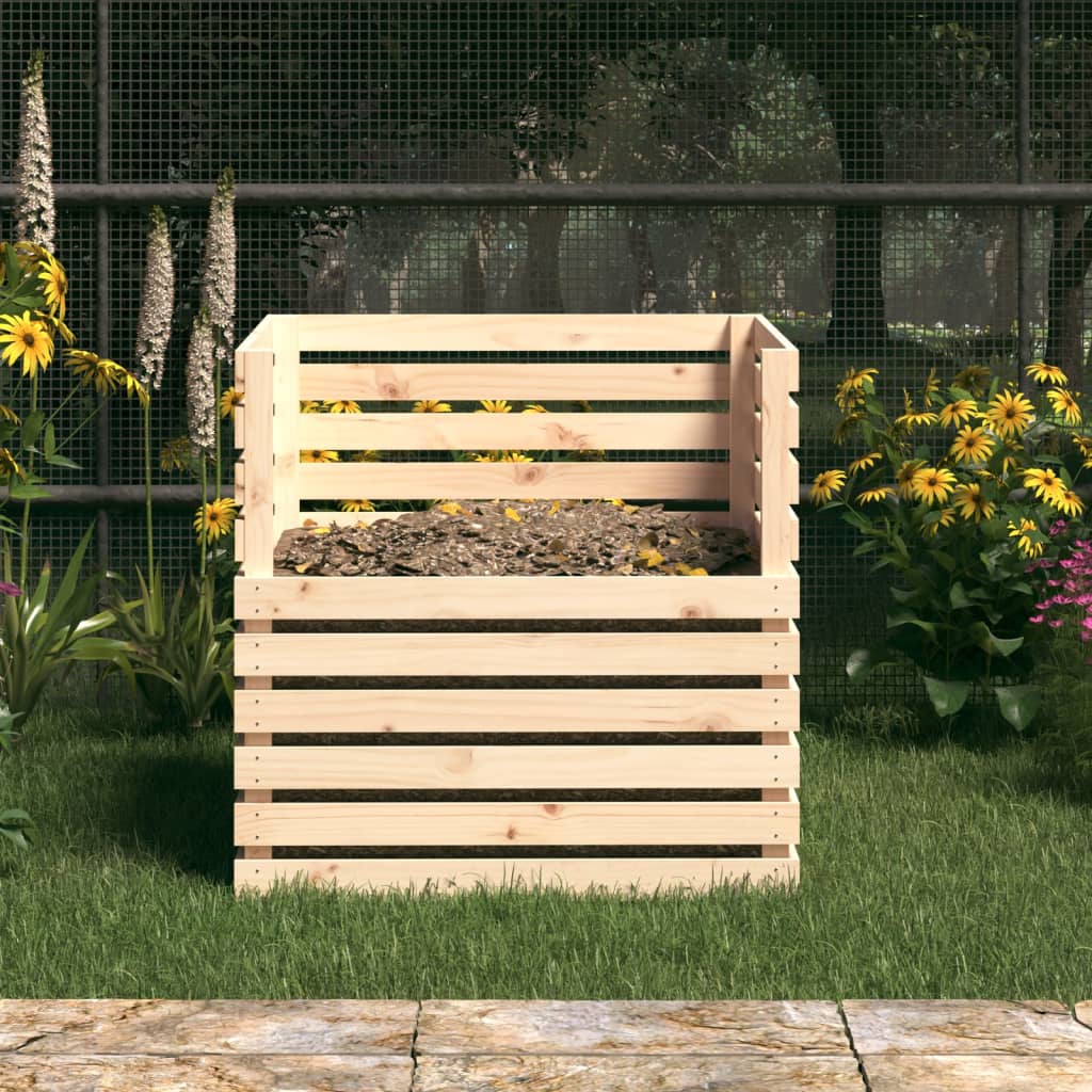 vidaXL Compostor, 80x80x78 cm, lemn masiv de pin vidaXL Compostor, 80x80x78 cm, lemn masiv de pin