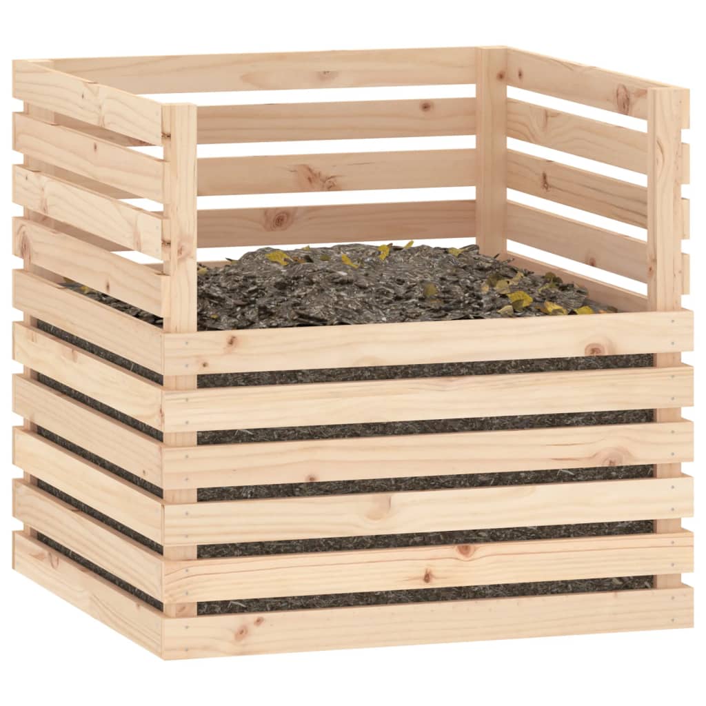 vidaXL Compostor, 80x80x78 cm, lemn masiv de pin vidaXL Compostor, 80x80x78 cm, lemn masiv de pin