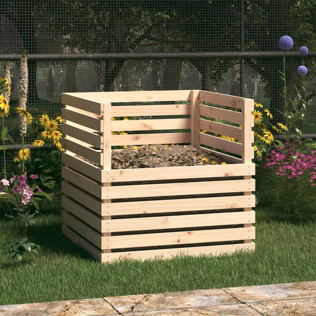 vidaXL Compostor, 80x80x78 cm, lemn masiv de pin vidaXL Compostor, 80x80x78 cm, lemn masiv de pin
