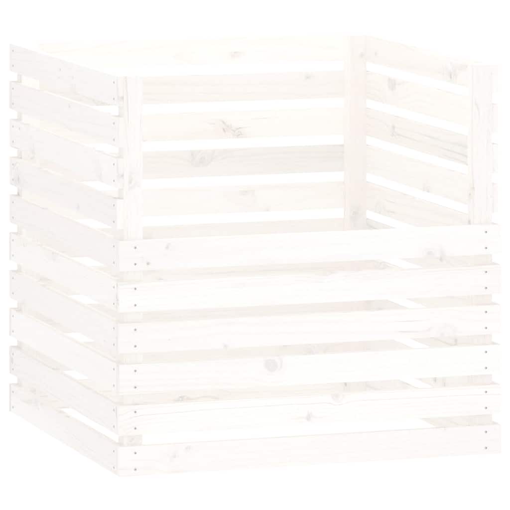 vidaXL Compostor, alb, 80x80x78 cm, lemn masiv de pin vidaXL Compostor, alb, 80x80x78 cm, lemn masiv de pin