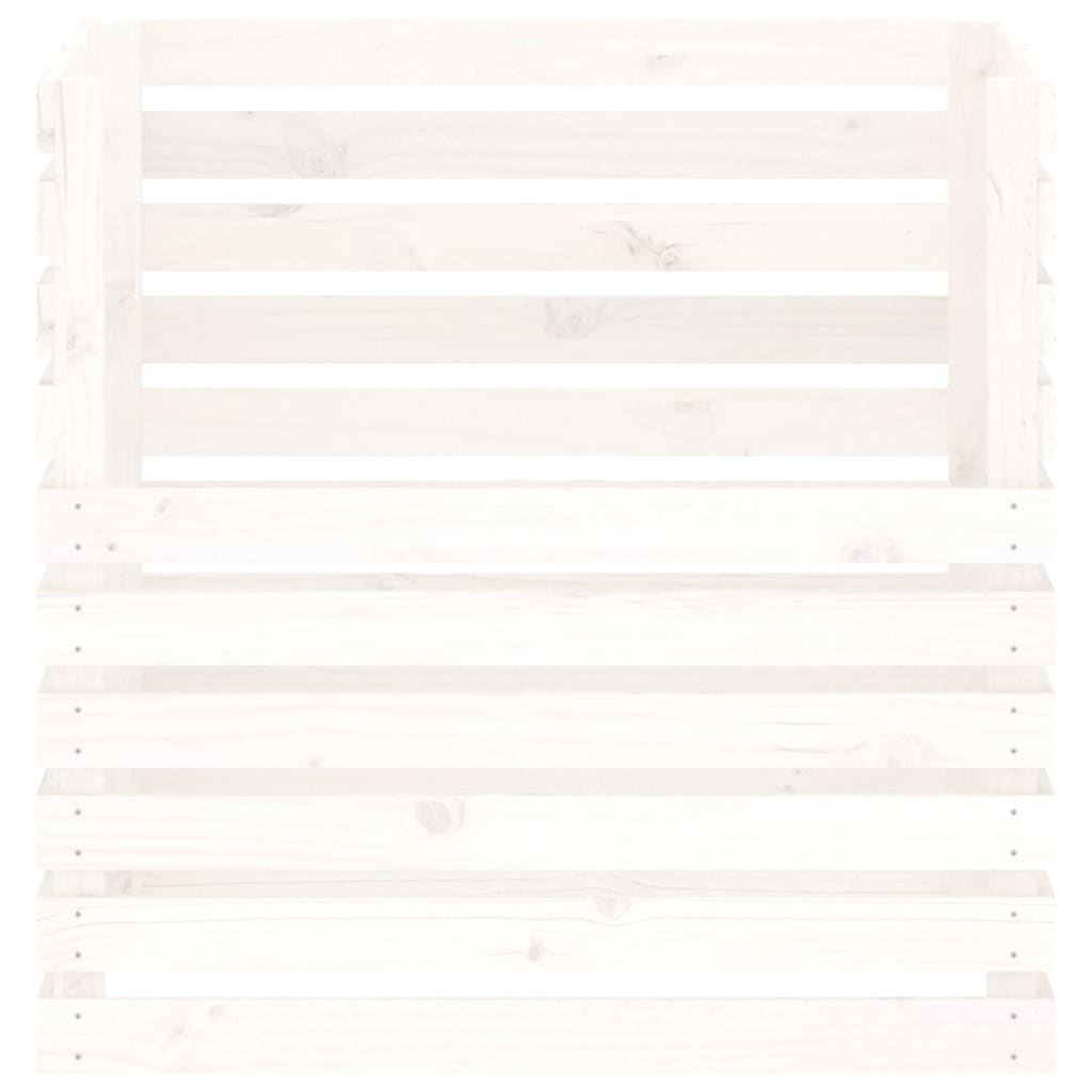 vidaXL Compostor, alb, 80x80x78 cm, lemn masiv de pin vidaXL Compostor, alb, 80x80x78 cm, lemn masiv de pin