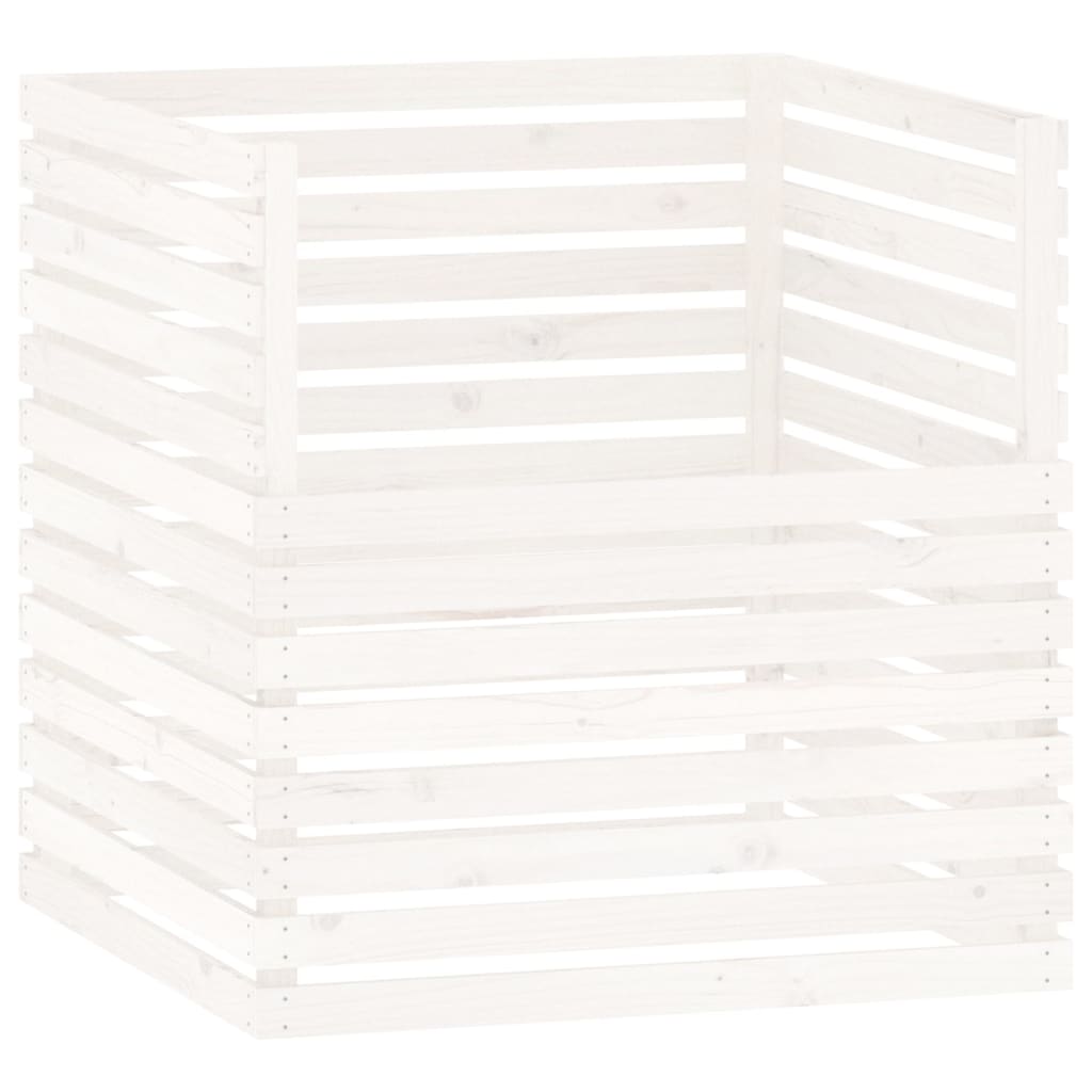 vidaXL Compostor, alb, 100x100x102 cm, lemn masiv de pin vidaXL Compostor, alb, 100x100x102 cm, lemn masiv de pin