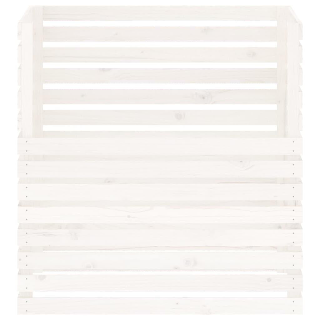 vidaXL Compostor, alb, 100x100x102 cm, lemn masiv de pin vidaXL Compostor, alb, 100x100x102 cm, lemn masiv de pin