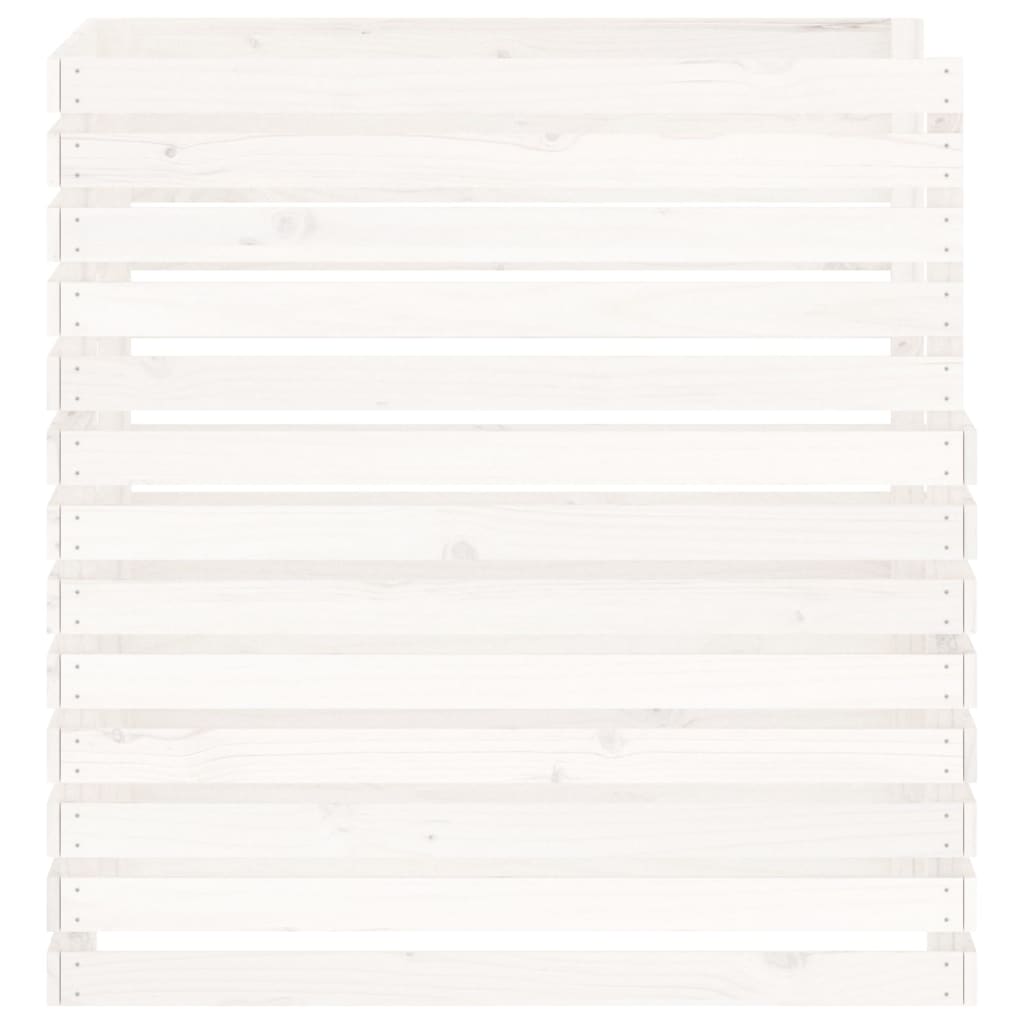 vidaXL Compostor, alb, 100x100x102 cm, lemn masiv de pin vidaXL Compostor, alb, 100x100x102 cm, lemn masiv de pin