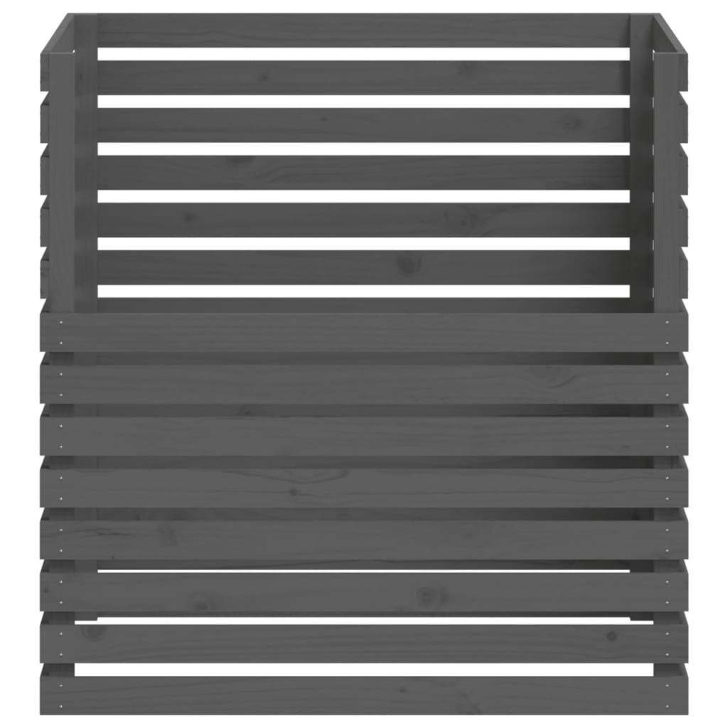 vidaXL Compostor, gri, 100x100x102 cm, lemn masiv de pin vidaXL Compostor, gri, 100x100x102 cm, lemn masiv de pin