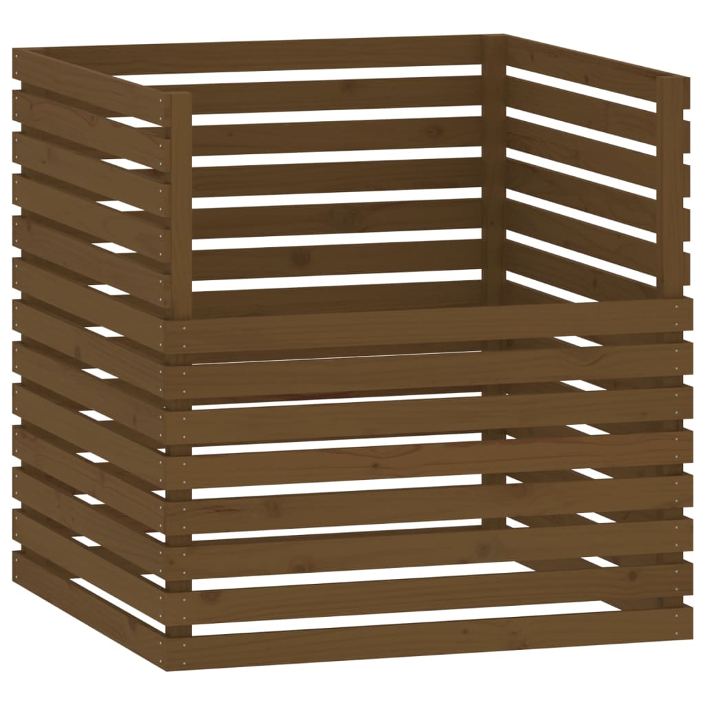 vidaXL Compostor, maro miere, 100x100x102 cm, lemn masiv de pin vidaXL Compostor, maro miere, 100x100x102 cm, lemn masiv de pin