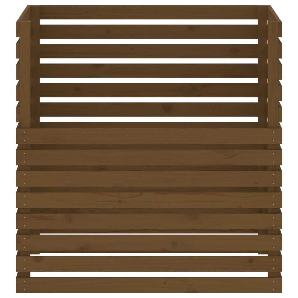 vidaXL Compostor, maro miere, 100x100x102 cm, lemn masiv de pin vidaXL Compostor, maro miere, 100x100x102 cm, lemn masiv de pin