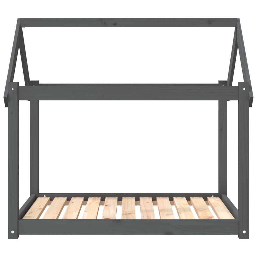 vidaXL Pat pentru câini, gri, 101 x 70 x 90 cm, lemn masiv de pin vidaXL Pat pentru câini, gri, 101 x 70 x 90 cm, lemn masiv de pin