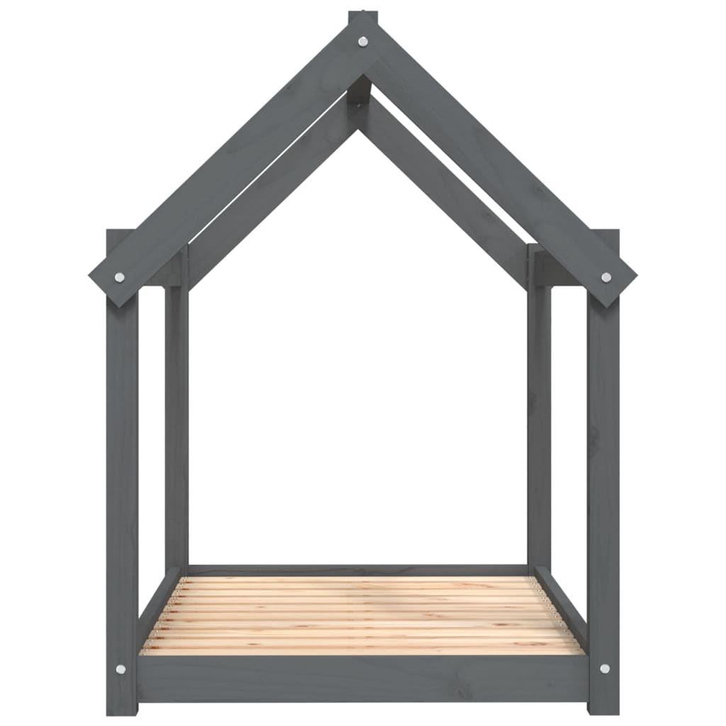 vidaXL Pat pentru câini, gri, 101 x 70 x 90 cm, lemn masiv de pin vidaXL Pat pentru câini, gri, 101 x 70 x 90 cm, lemn masiv de pin