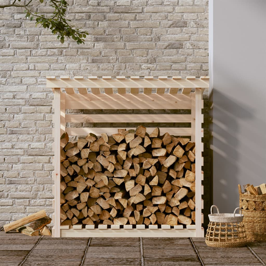 vidaXL Rastel pentru lemne de foc, 108x73x108 cm, lemn masiv de pin vidaXL Rastel pentru lemne de foc, 108x73x108 cm, lemn masiv de pin