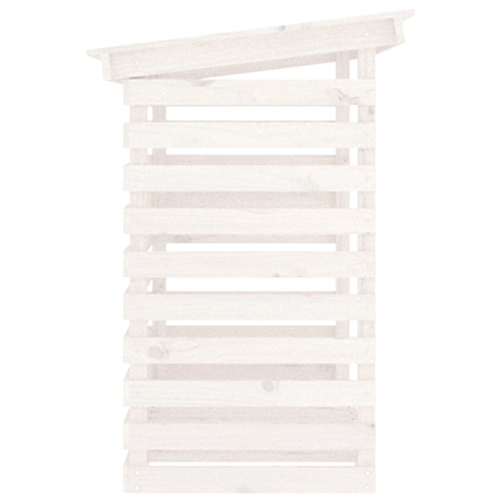 vidaXL Rastel pentru lemne de foc, alb, 108x73x108 cm, lemn masiv pin vidaXL Rastel pentru lemne de foc, alb, 108x73x108 cm, lemn masiv pin