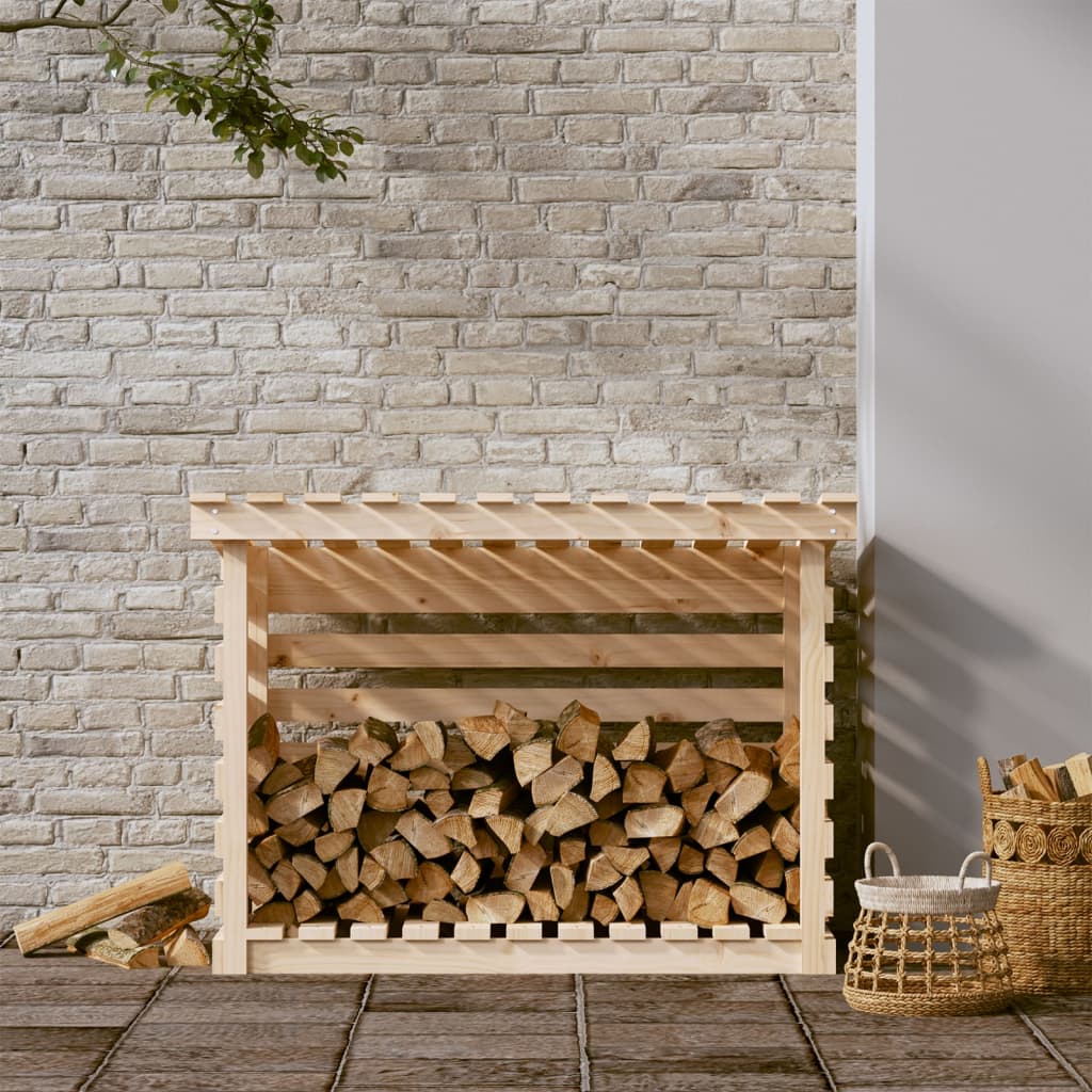 vidaXL Rastel pentru lemne de foc, 108x73x79 cm, lemn masiv pin vidaXL Rastel pentru lemne de foc, 108x73x79 cm, lemn masiv pin