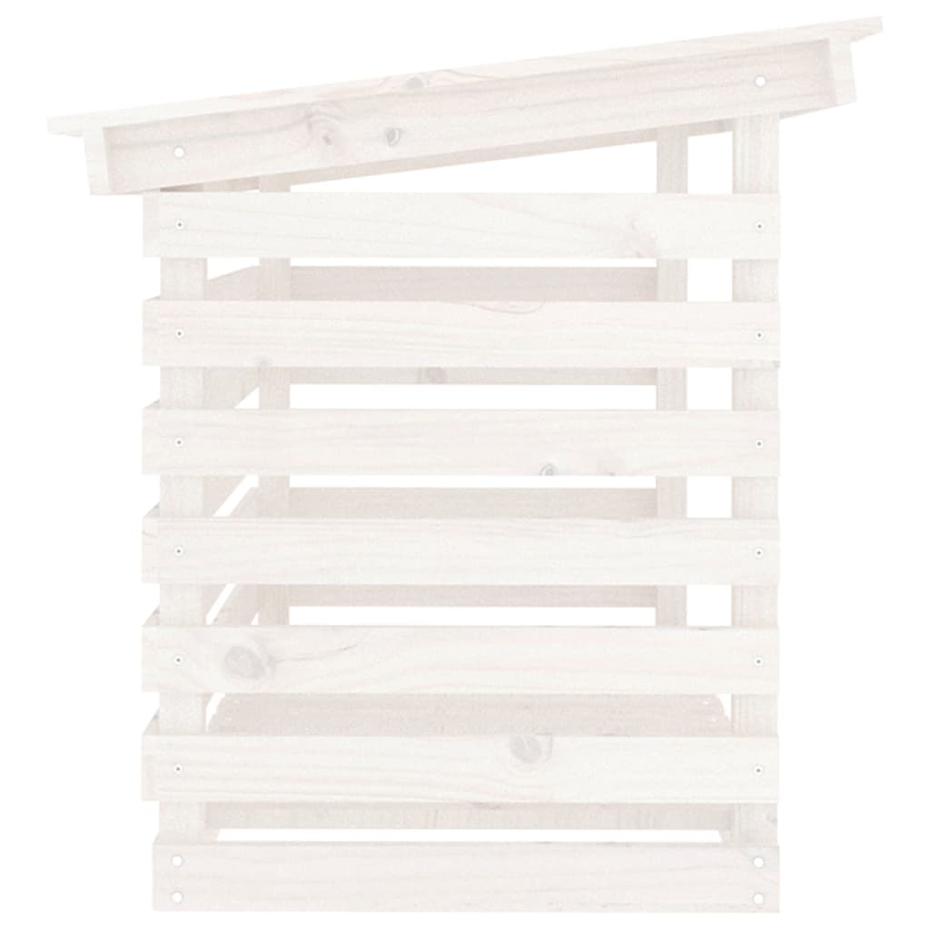 vidaXL Rastel pentru lemne de foc, alb, 108x73x79 cm, lemn masiv pin vidaXL Rastel pentru lemne de foc, alb, 108x73x79 cm, lemn masiv pin