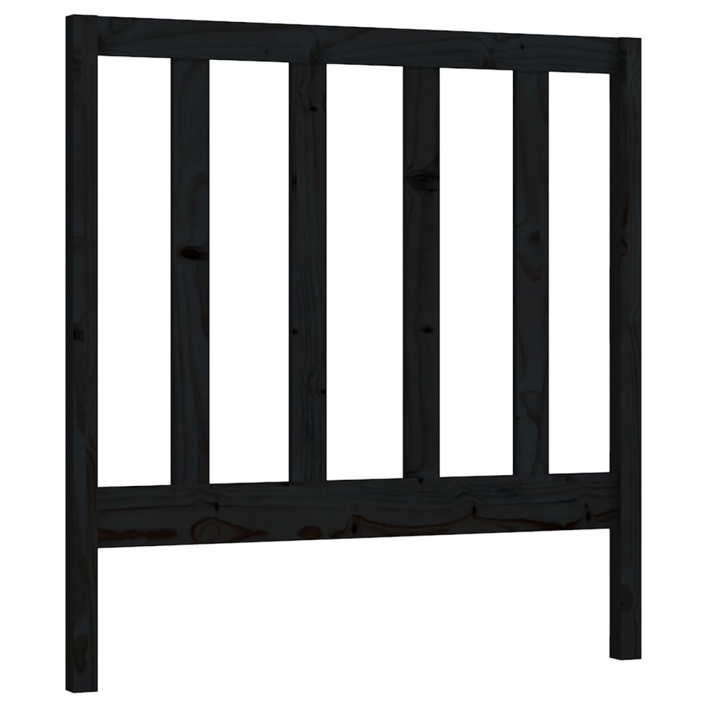 vidaXL Tăblie de pat, negru, 95x4x100 cm, lemn masiv de pin