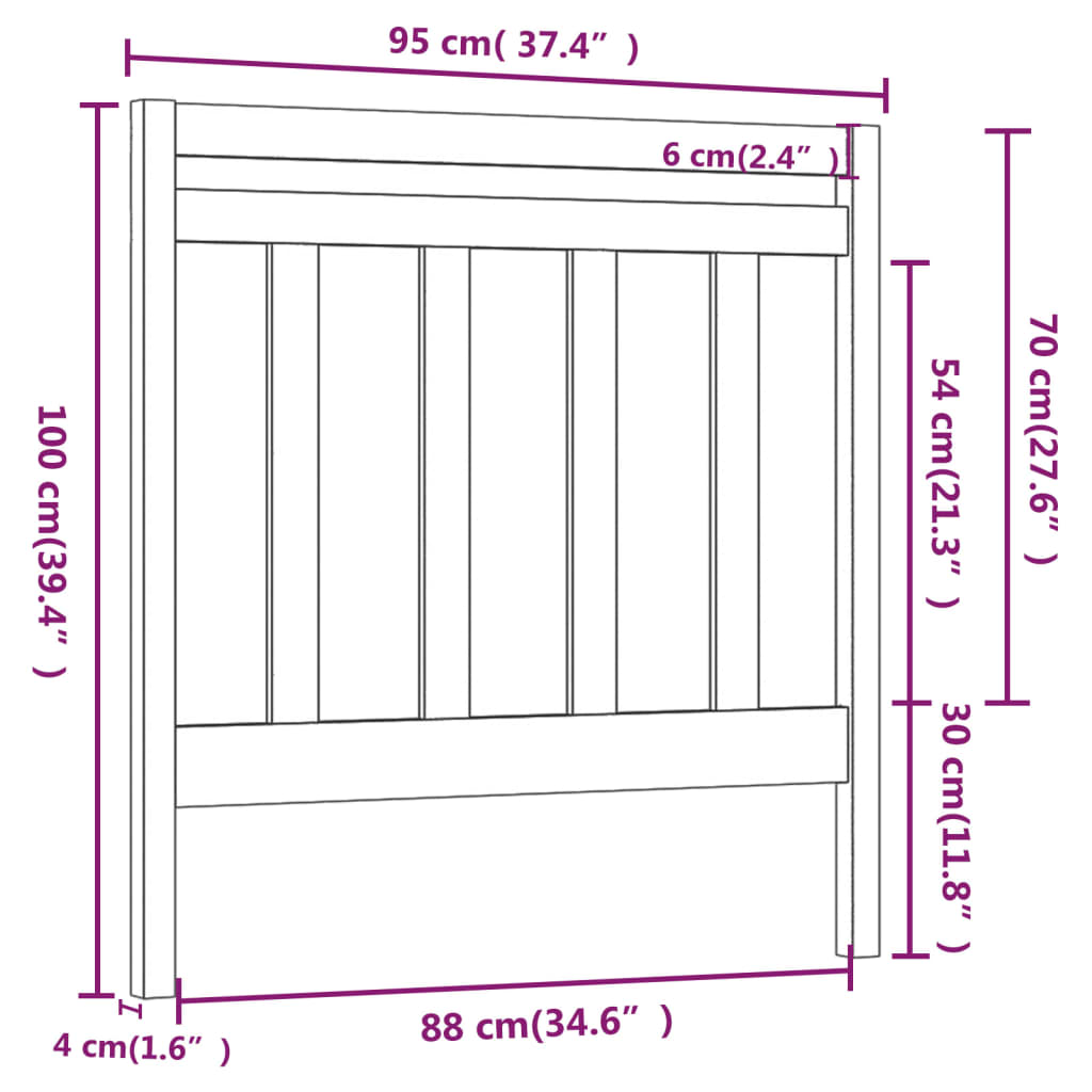 vidaXL Tăblie de pat, maro miere, 95x4x100 cm, lemn masiv de pin vidaXL Tăblie de pat, maro miere, 95x4x100 cm, lemn masiv de pin