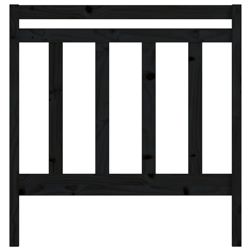 vidaXL Tăblie de pat, negru, 95x4x100 cm, lemn masiv de pin
